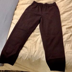 Burgundy elastic waist pants